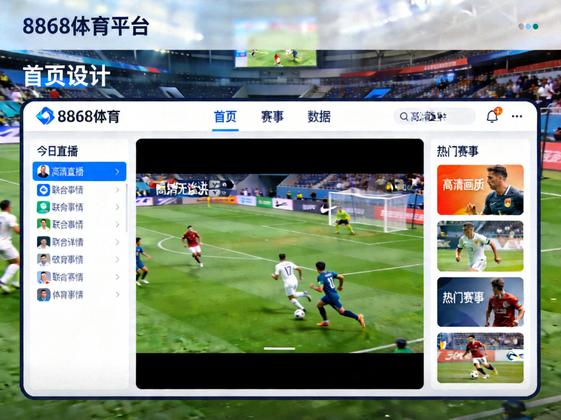 8868体育平台首页展示高清无插件直播画面截图